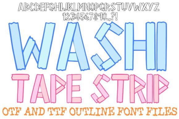 Washi Tape Strip Font for Modern Web Design